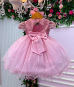 Vestido Menina Bonita Bebe Alice Vitória Rosa Bebe