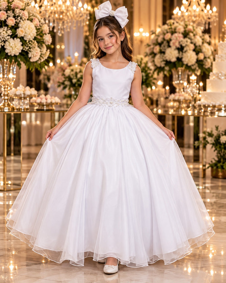 Vestido Bella Child Longo Manuela Branco