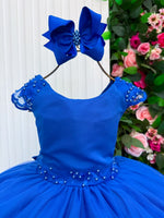 Vestido Bella Child Longo Manuela Azul Royal