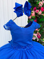 Vestido Bella Child Longo Manuela Azul Royal