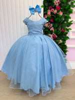 Vestido Bella Child Longo Manuela Azul Bebe