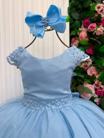 Vestido Bella Child Longo Manuela Azul Bebe