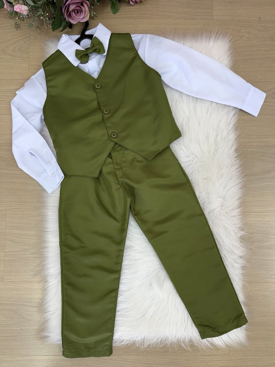 Conjunto Miss Cherry Social Leonardo Colete Verde Oliva