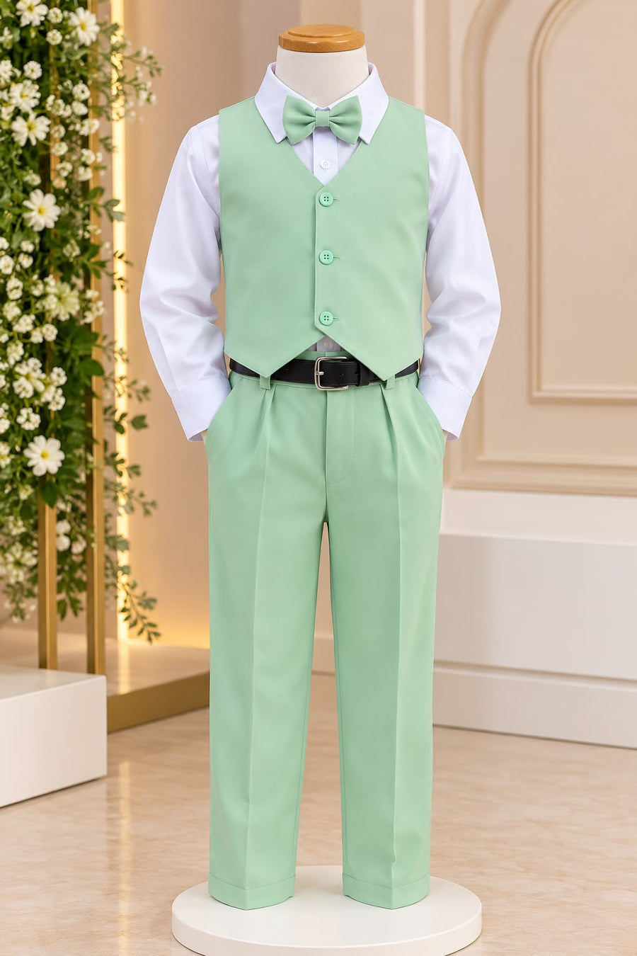 Conjunto Miss Cherry Social Leonardo Colete Verde Menta