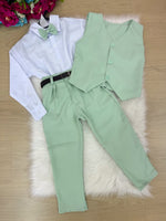 Conjunto Miss Cherry Social Leonardo Colete Verde Menta