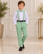 Conjunto Meninos Miss Cherry Leo Suspensorio Verde Menta