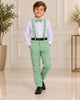 Conjunto Meninos Miss Cherry Leo Suspensorio Verde Menta