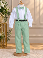 Conjunto Meninos Miss Cherry Leo Suspensorio Verde Menta